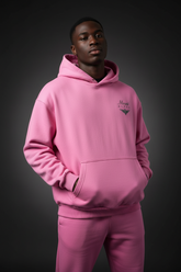 Heavyweight Unisex Boxy Hoodie - Pink/Black - Mount Alpha Clothing®