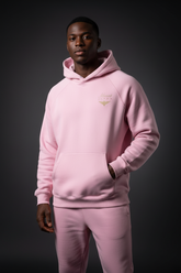Heavyweight Unisex Brushed Fleece Hoodie - Pink/Gold - Mount Alpha Clothing®