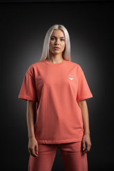Super Heavyweight Oversized Unisex Tee - Salmon/White - Mount Alpha Clothing®