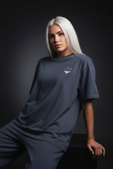 Super Heavyweight Oversized Unisex Tee - Regal Blue/White - Mount Alpha Clothing®