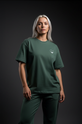 Super Heavyweight Oversized Unisex Tee - Cactus Green/White - Mount Alpha Clothing®