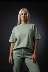 Super Heavyweight Oversized Unisex Tee - Pastel Gray/Black - Mount Alpha Clothing®