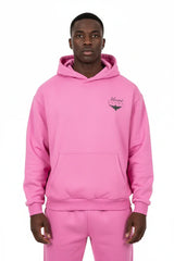 Heavyweight Unisex Boxy Hoodie - Pink/Black - Mount Alpha Clothing®