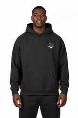 Super Heavyweight Oversized Retro Hoodie - Faded Black/White - Mount Alpha Clothing®