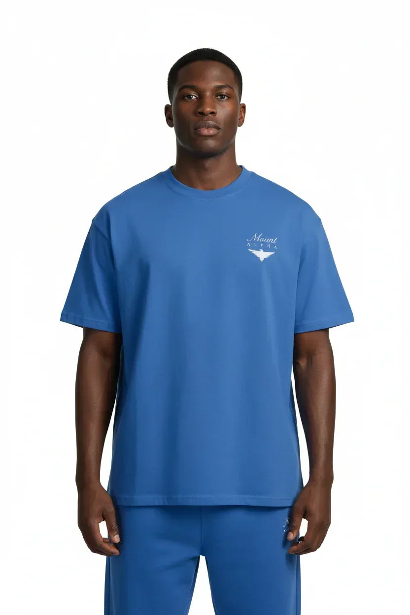 Ultra Heavyweight Oversized Unisex Tee - Cerulean Blue/Originals - Mount Alpha Clothing®