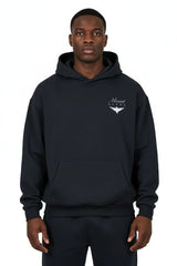 Heavyweight Unisex Boxy Hoodie - Navy Blue/White - Mount Alpha Clothing®
