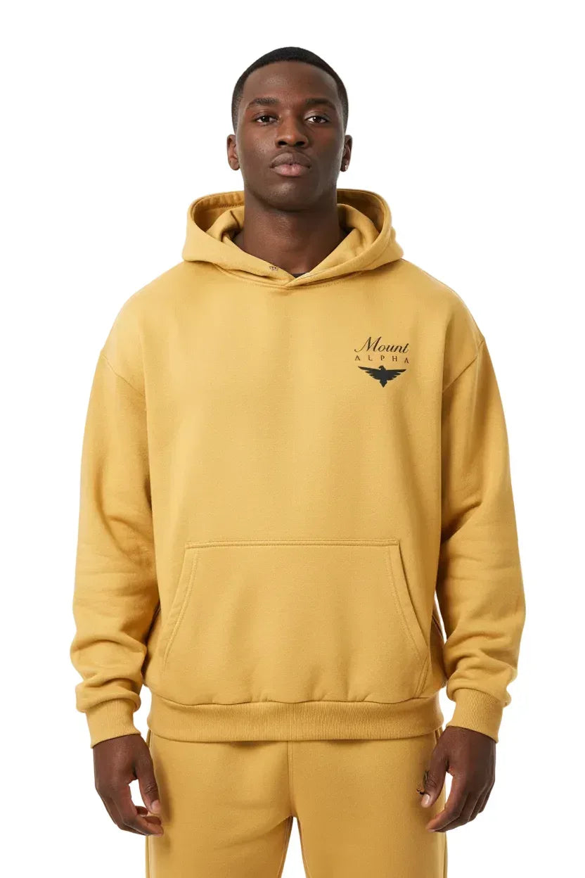 Heavyweight Unisex Boxy Hoodie - Yellow/Black - Mount Alpha Clothing®