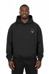 Heavyweight Unisex Fleece Hoodie - Black/Gold - Mount Alpha Clothing®