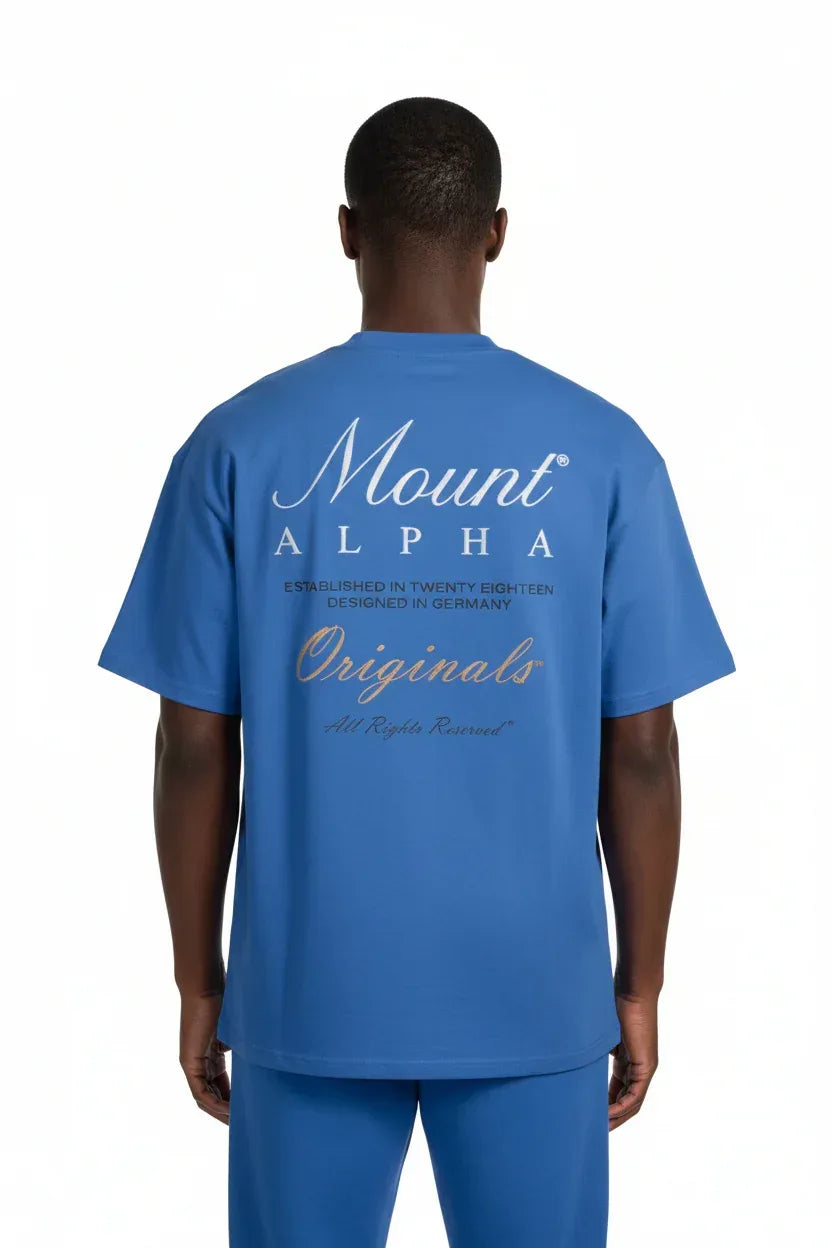 Ultra Heavyweight Oversized Unisex Tee - Cerulean Blue/Originals - Mount Alpha Clothing®