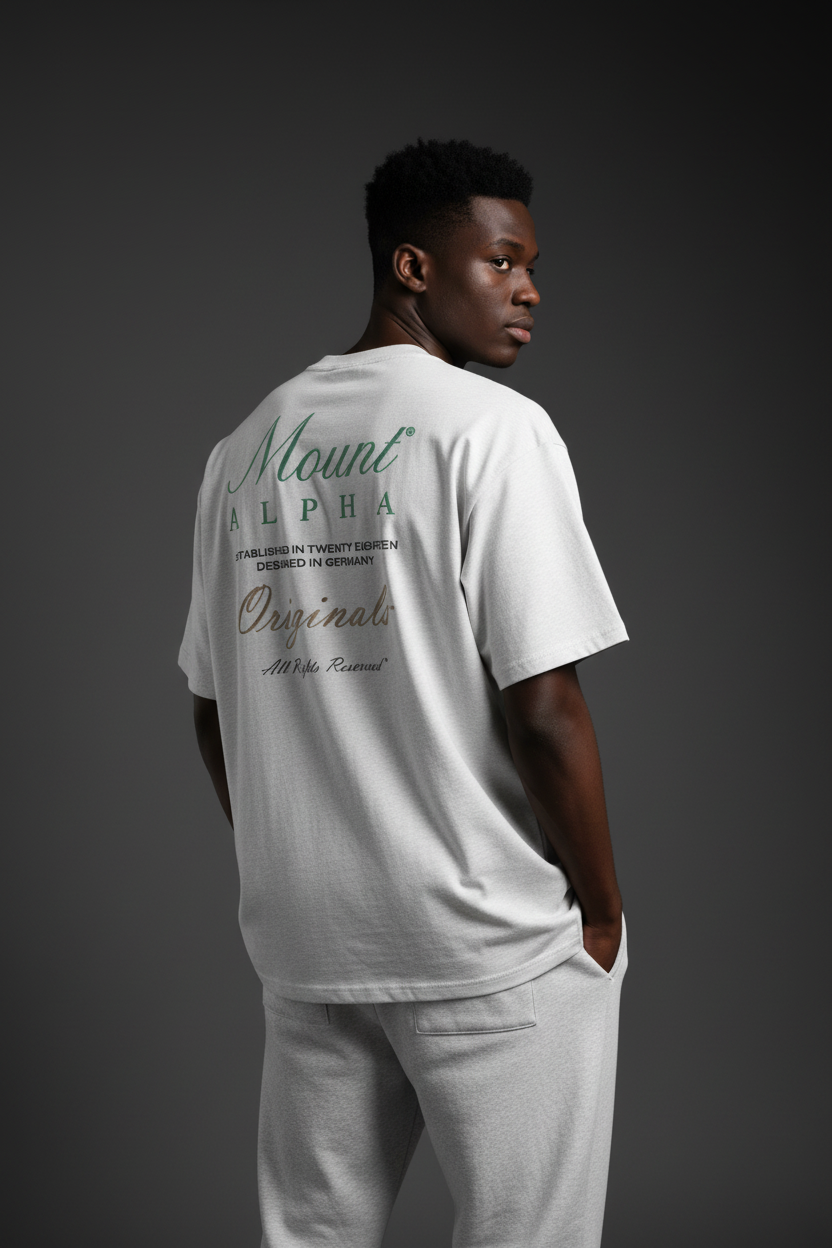 Ultra Heavyweight Oversized Unisex Tee - Heather Gray/Originals - Mount Alpha Clothing®