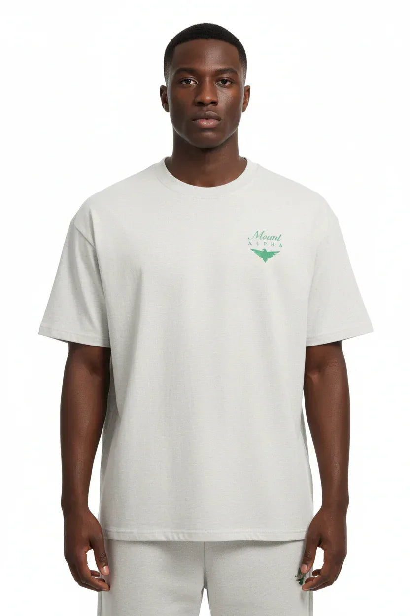 Ultra Heavyweight Oversized Unisex Tee - Heather Gray/Originals - Mount Alpha Clothing®