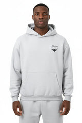 Heavyweight Unisex Boxy Hoodie - Light Gray/Black - Mount Alpha Clothing®