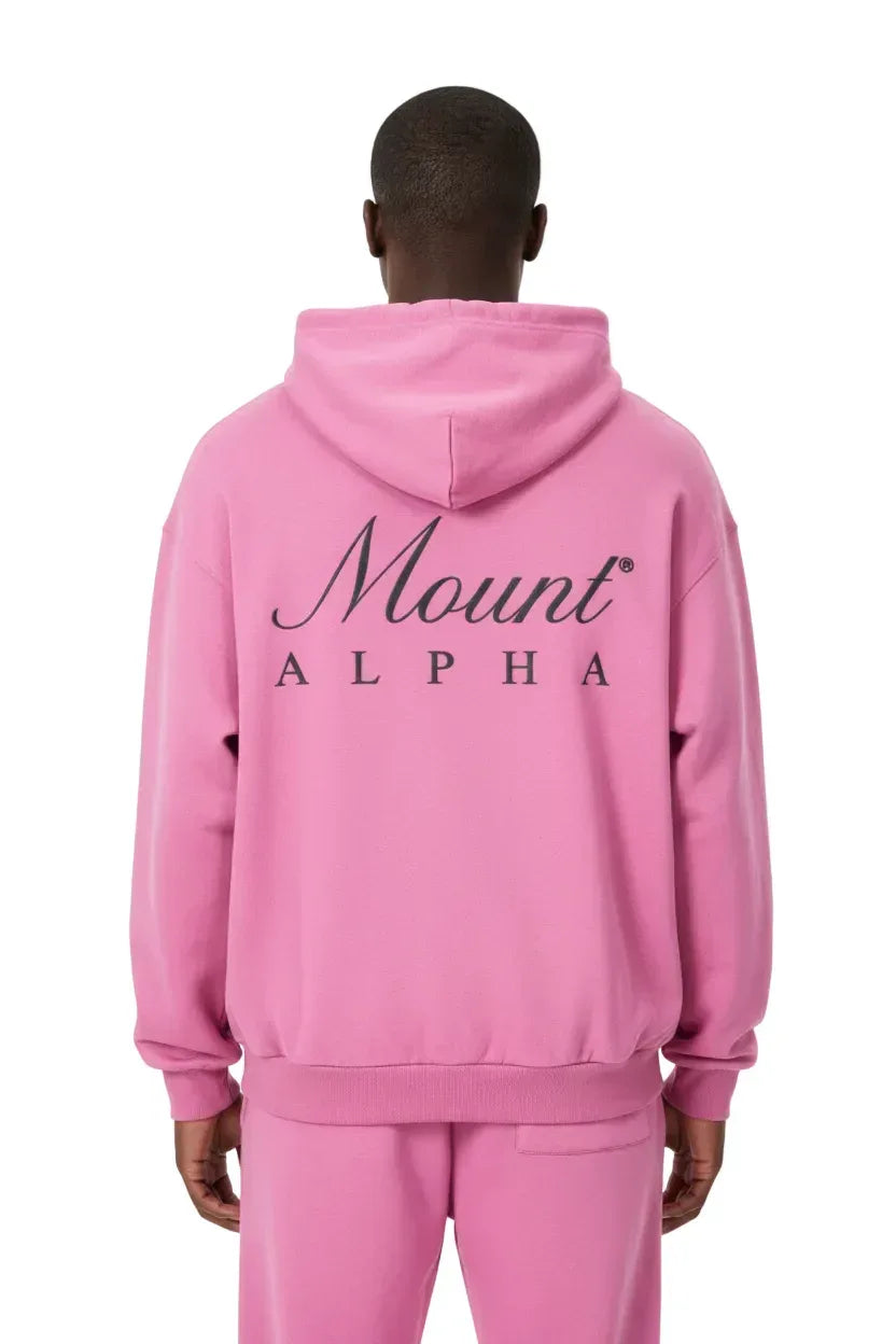 Heavyweight Unisex Boxy Hoodie - Pink/Black - Mount Alpha Clothing®