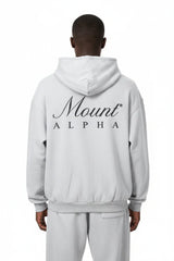 Heavyweight Unisex Boxy Hoodie - Light Gray/Black - Mount Alpha Clothing®