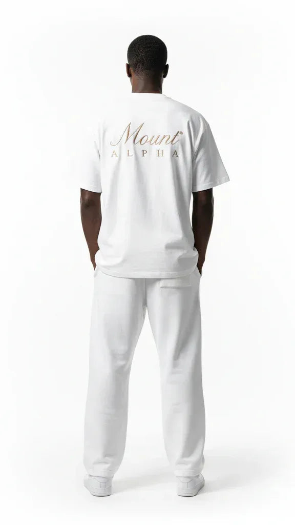 Super Heavyweight Oversized Unisex Tee - Heather Gray/Gold - Mount Alpha Clothing®