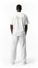 Super Heavyweight Oversized Unisex Tee - Heather Gray/Gold - Mount Alpha Clothing®