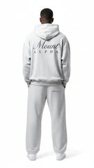 Heavyweight Unisex Boxy Hoodie - Light Gray/Black - Mount Alpha Clothing®