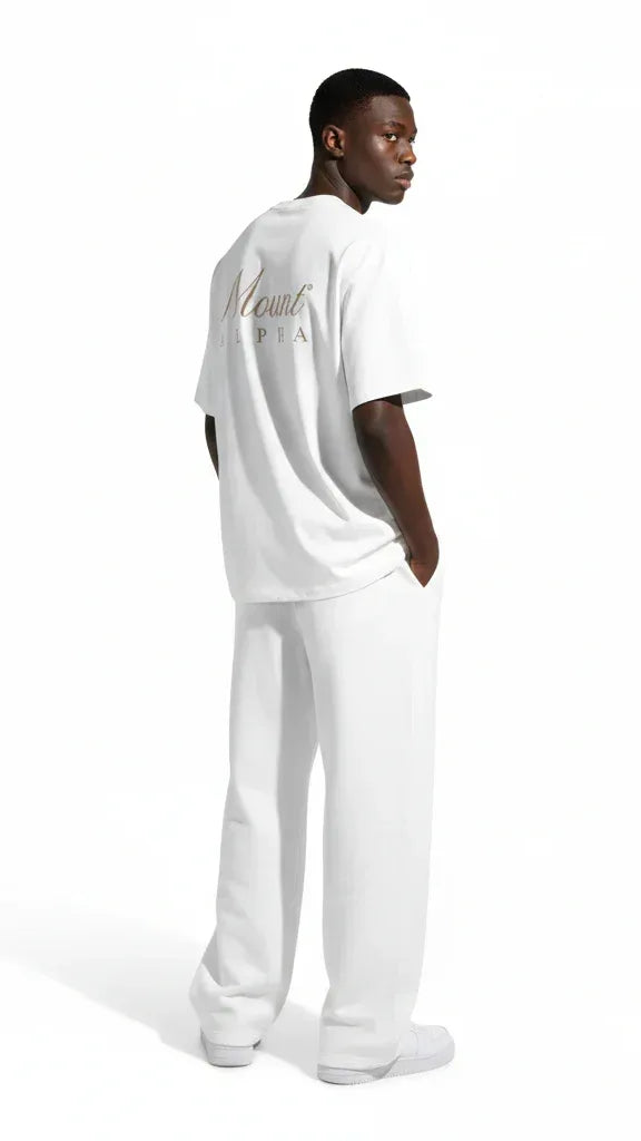 Super Heavyweight Oversized Unisex Tee - Heather Gray/Gold - Mount Alpha Clothing®