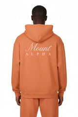 Super Heavyweight Oversized Retro Hoodie - Copper Red/White - Mount Alpha Clothing®