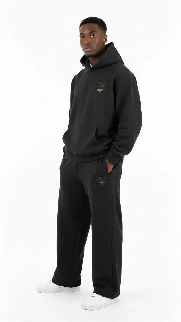 Heavyweight Unisex Fleece Hoodie - Black/Gold - Mount Alpha Clothing®
