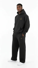 Heavyweight Unisex Fleece Hoodie - Black/Gold - Mount Alpha Clothing®