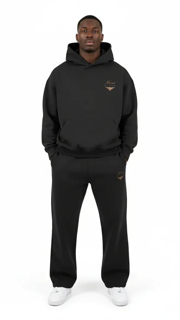 Heavyweight Unisex Fleece Hoodie - Black/Gold - Mount Alpha Clothing®