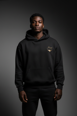 Heavyweight Unisex Fleece Hoodie - Black/Gold - Mount Alpha Clothing®