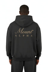 Heavyweight Unisex Fleece Hoodie - Black/Gold - Mount Alpha Clothing®