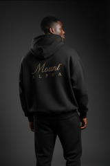 Heavyweight Unisex Fleece Hoodie - Black/Gold - Mount Alpha Clothing®