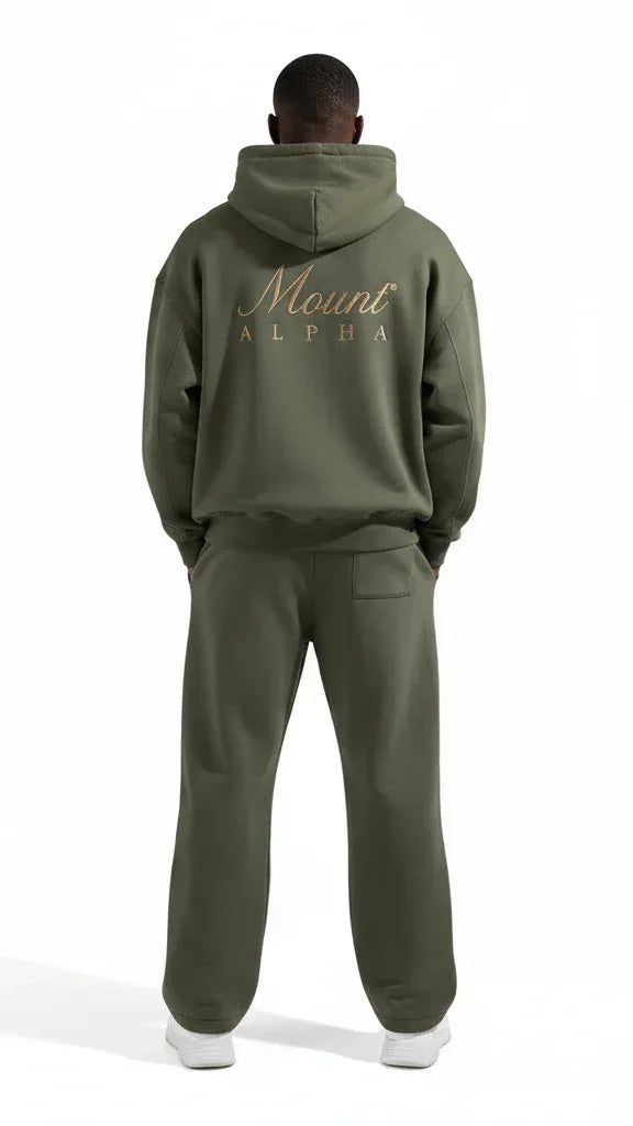 Heavyweight Unisex Fleece Hoodie - Charcoal Gray/Gold - Mount Alpha Clothing®
