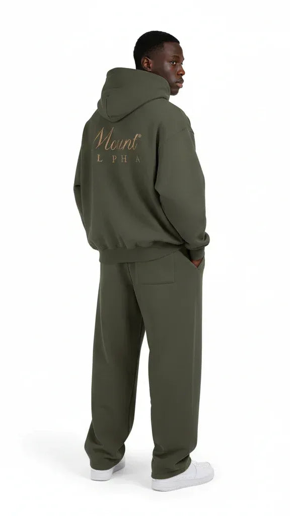 Heavyweight Unisex Fleece Hoodie - Charcoal Gray/Gold - Mount Alpha Clothing®
