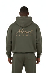 Heavyweight Unisex Fleece Hoodie - Charcoal Gray/Gold - Mount Alpha Clothing®