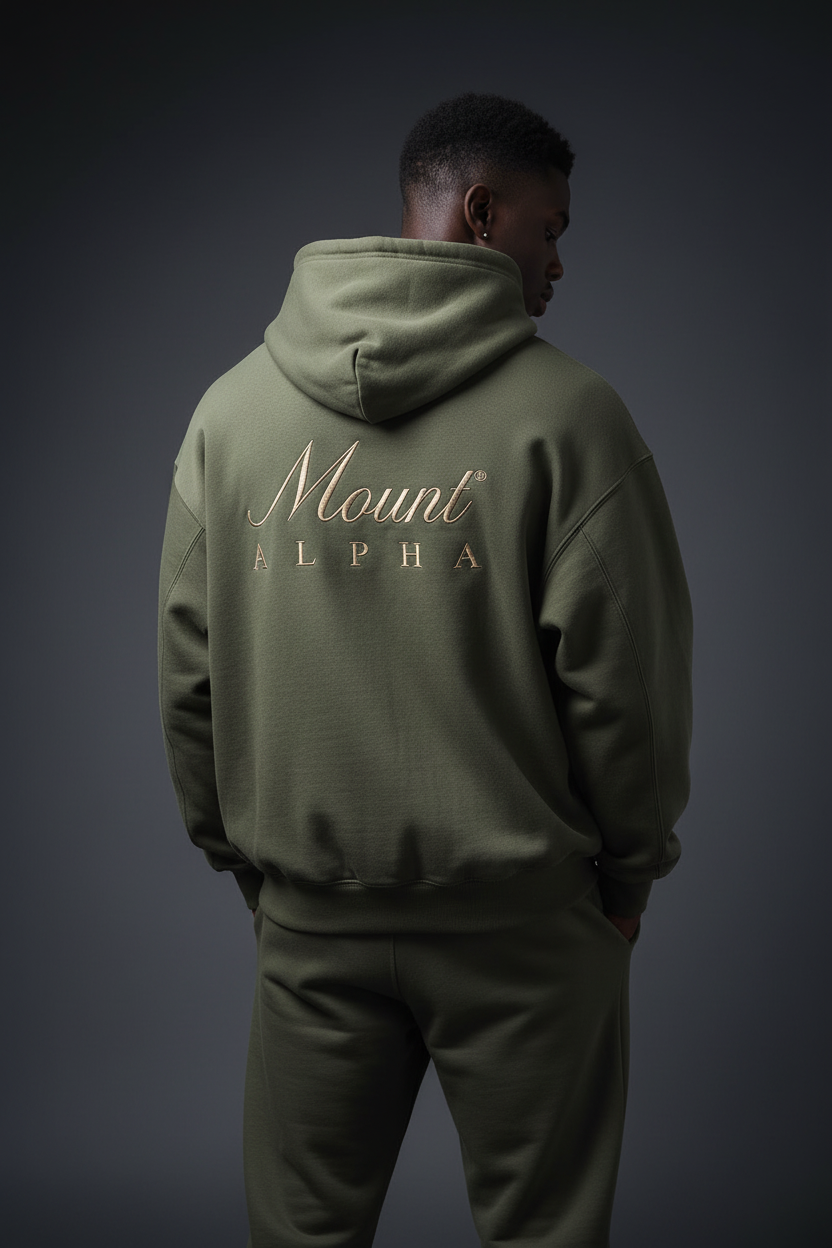 Heavyweight Unisex Fleece Hoodie - Charcoal Gray/Gold - Mount Alpha Clothing®