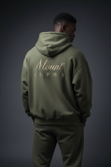 Heavyweight Unisex Fleece Hoodie - Charcoal Gray/Gold - Mount Alpha Clothing®