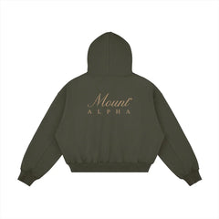 Heavyweight Unisex Fleece Hoodie - Charcoal Gray/Gold - Mount Alpha Clothing®