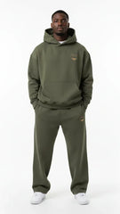 Heavyweight Unisex Fleece Hoodie - Charcoal Gray/Gold - Mount Alpha Clothing®