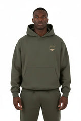 Heavyweight Unisex Fleece Hoodie - Charcoal Gray/Gold - Mount Alpha Clothing®