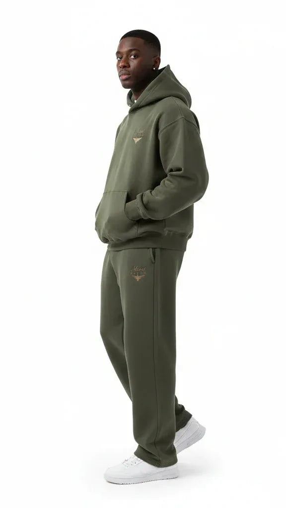 Heavyweight Unisex Fleece Hoodie - Charcoal Gray/Gold - Mount Alpha Clothing®
