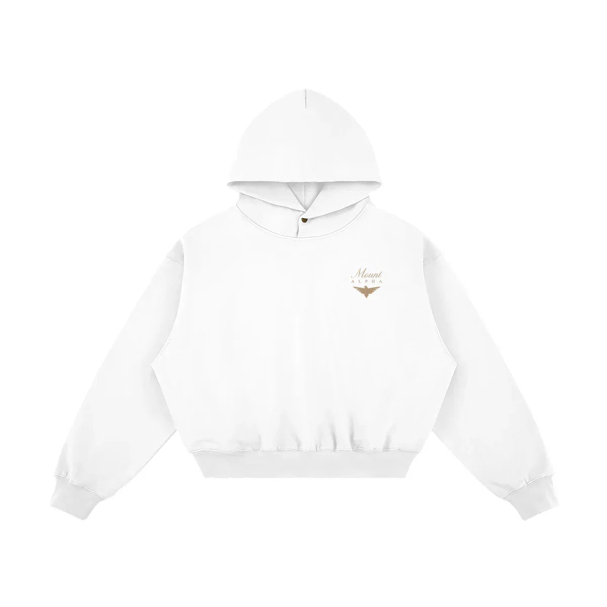 Heavyweight Unisex Fleece Hoodie - White/Gold - Mount Alpha Clothing®