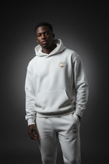 Heavyweight Unisex Fleece Hoodie - White/Gold - Mount Alpha Clothing®