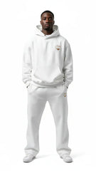 Heavyweight Unisex Fleece Hoodie - White/Gold - Mount Alpha Clothing®