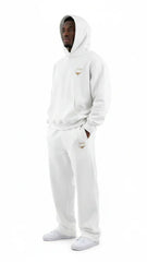 Heavyweight Unisex Fleece Hoodie - White/Gold - Mount Alpha Clothing®