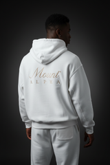 Heavyweight Unisex Fleece Hoodie - White/Gold - Mount Alpha Clothing®