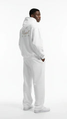 Heavyweight Unisex Fleece Hoodie - White/Gold - Mount Alpha Clothing®