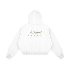 Heavyweight Unisex Fleece Hoodie - White/Gold - Mount Alpha Clothing®