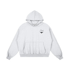 Heavyweight Unisex Boxy Hoodie - Light Gray/Black - Mount Alpha Clothing®