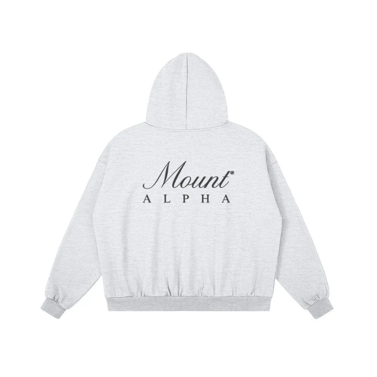 Heavyweight Unisex Boxy Hoodie - Light Gray/Black - Mount Alpha Clothing®