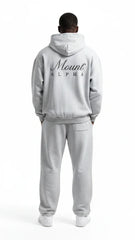 Heavyweight Unisex Boxy Hoodie - Light Gray/Black - Mount Alpha Clothing®