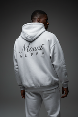 Heavyweight Unisex Boxy Hoodie - Light Gray/Black - Mount Alpha Clothing®