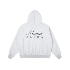 Heavyweight Unisex Boxy Hoodie - Light Gray/Black - Mount Alpha Clothing®